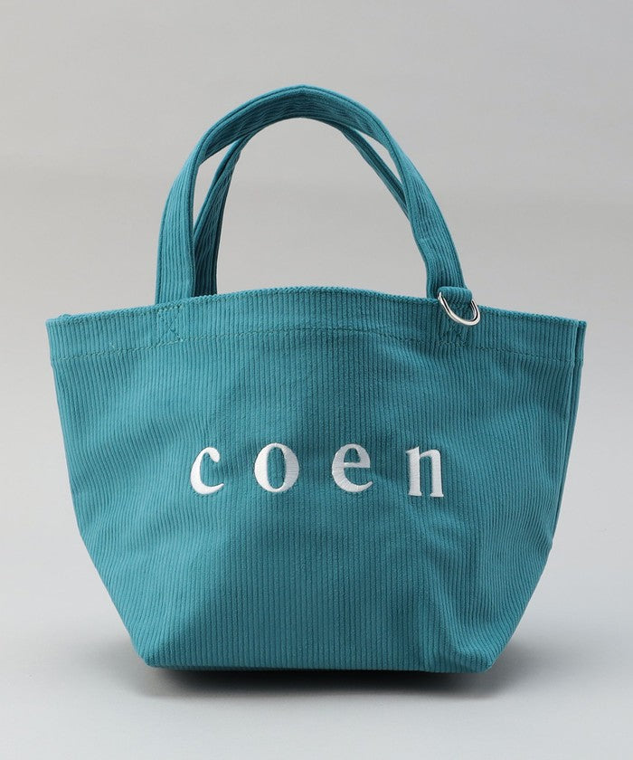 【一部WEB限定カラー・新素材】coen（コーエン）ロゴ アソートトートバッグ(Sサイズ) BEIGE