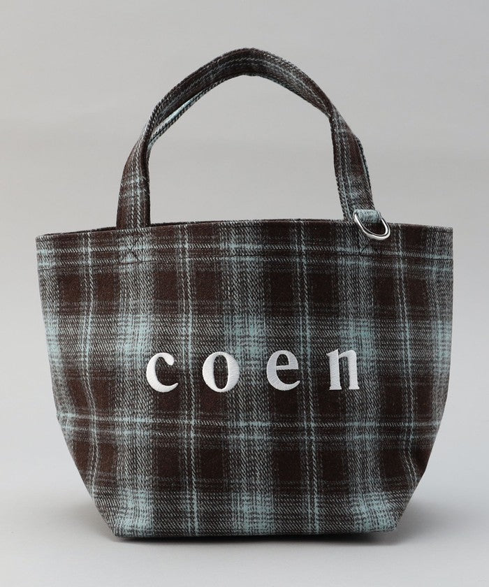 【一部WEB限定カラー・新素材】coen（コーエン）ロゴ アソートトートバッグ(Sサイズ) BEIGE