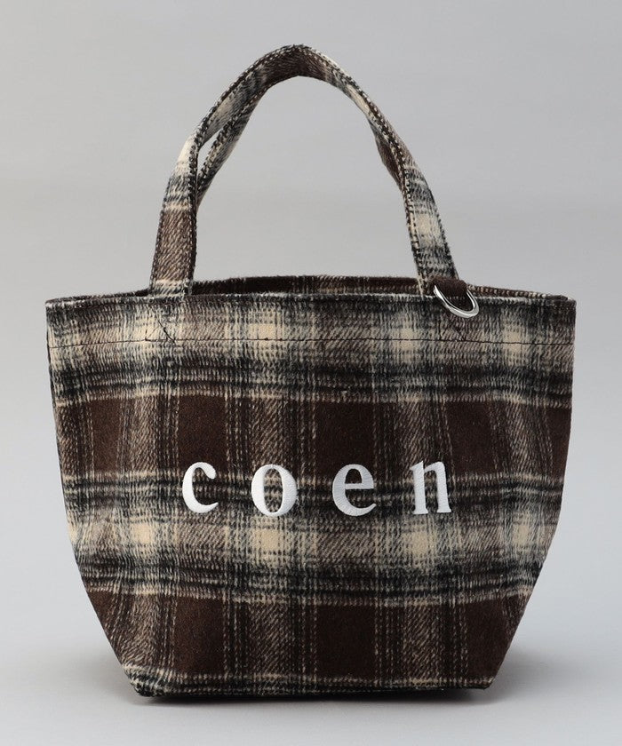 【一部WEB限定カラー・新素材】coen（コーエン）ロゴ アソートトートバッグ(Sサイズ) BEIGE