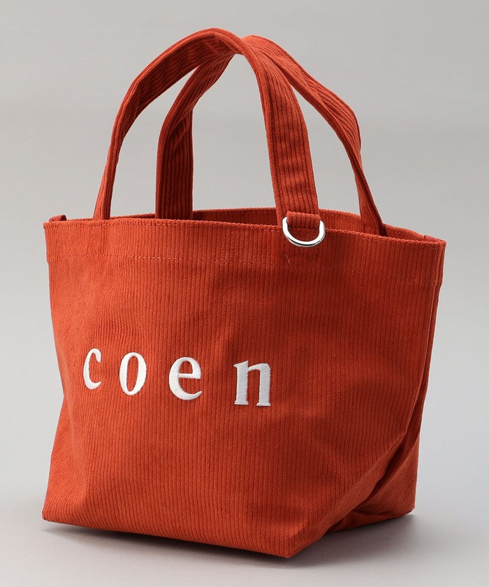 【一部WEB限定カラー・新素材】coen（コーエン）ロゴ アソートトートバッグ(Sサイズ) BEIGE