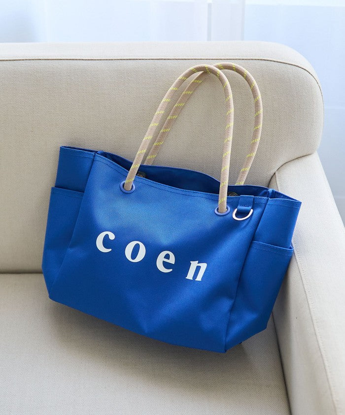 コーエン coen 【一部WEBカラー・追加】coen（コーエン） ロゴ ポリキャンバストートバッグ（Mサイズ） （COBALT） COBALT