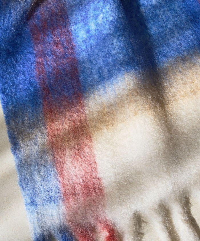 PANKAJ チェックボリュームマフラー COBALT