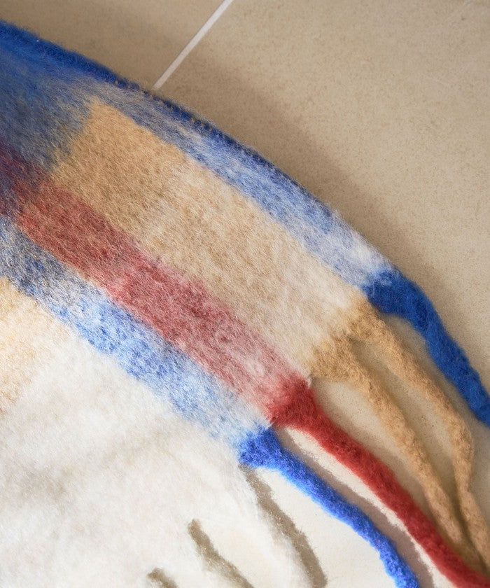 PANKAJ チェックボリュームマフラー COBALT