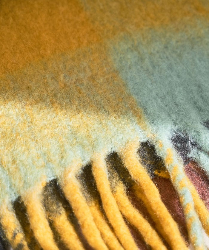 PANKAJ チェックボリュームマフラー COBALT