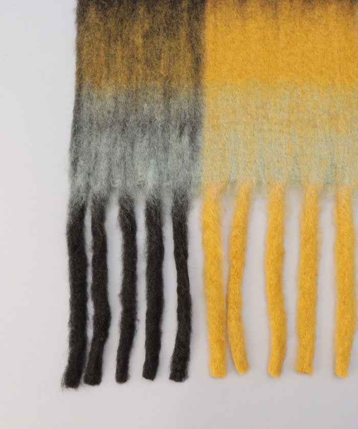 PANKAJ チェックボリュームマフラー COBALT