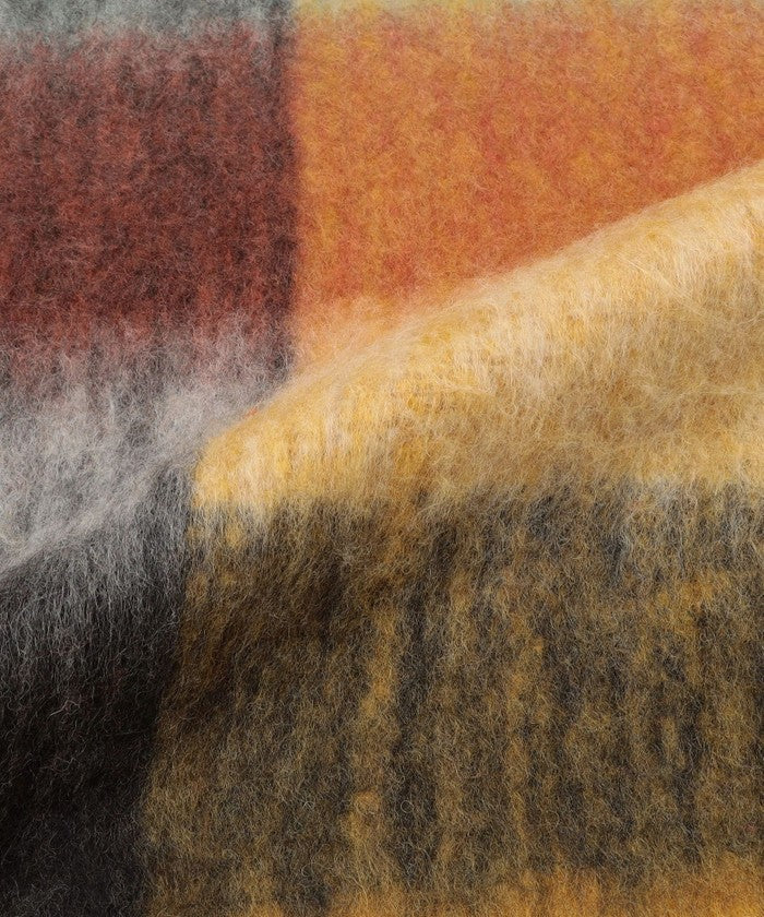 PANKAJ チェックボリュームマフラー COBALT