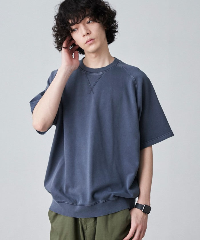 ピグメントスウェットTシャツ,NAVY