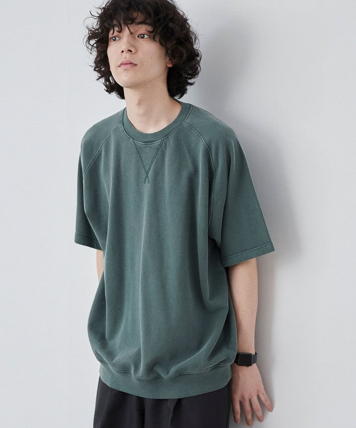 ピグメントスウェットTシャツ,DK.GREEN