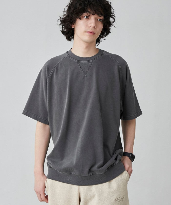 ピグメントスウェットTシャツ,DK.GRAY