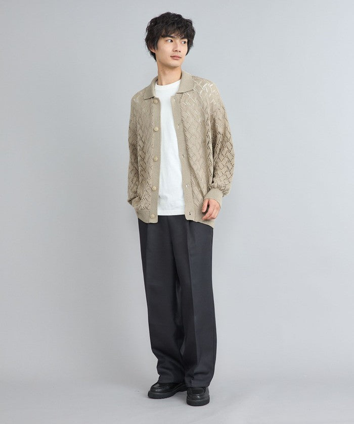 Linen Touch Mesh Cardigan