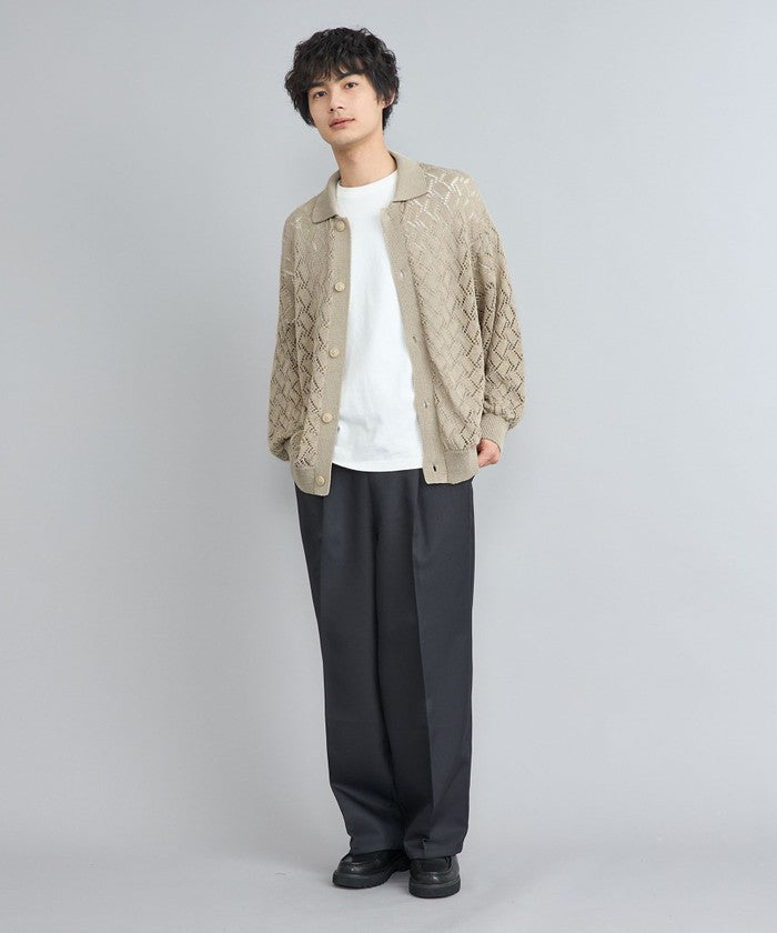 Linen Touch Mesh Cardigan