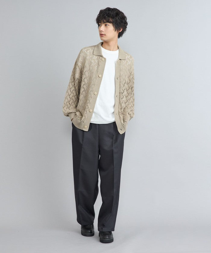 Linen Touch Mesh Cardigan