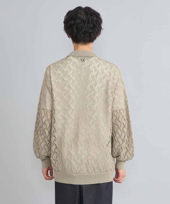 Linen Touch Mesh Cardigan