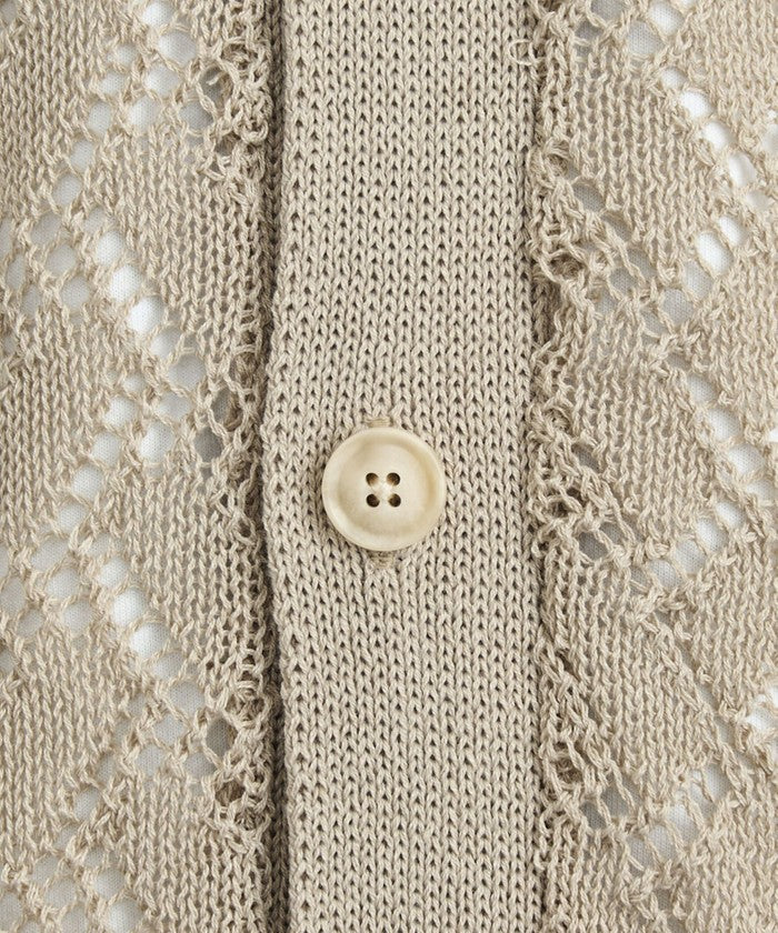 Linen Touch Mesh Cardigan