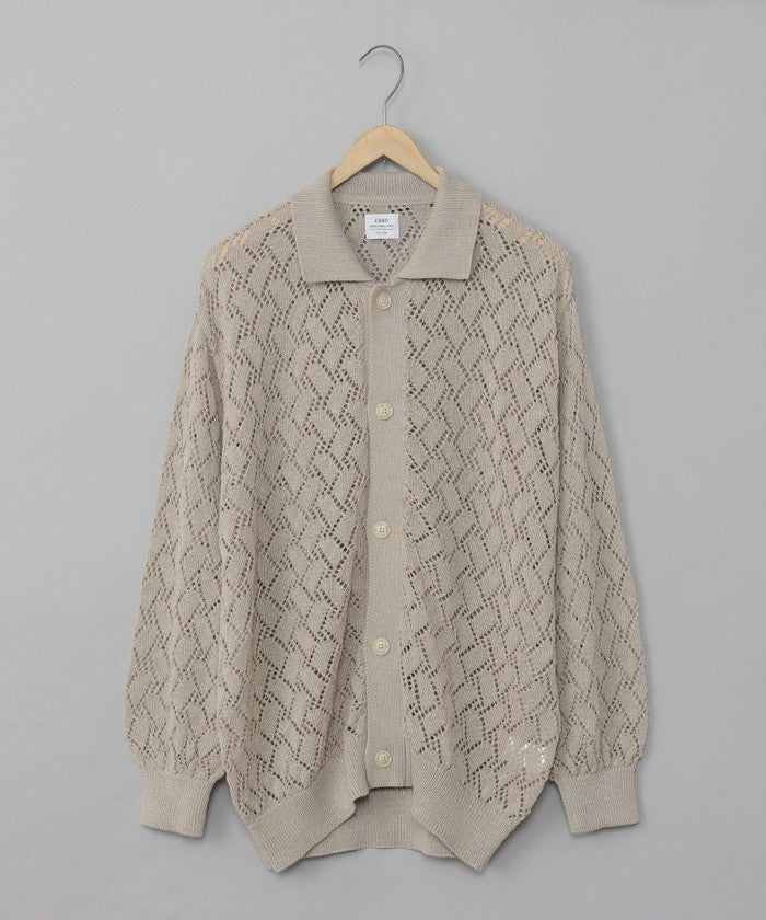 Linen Touch Mesh Cardigan