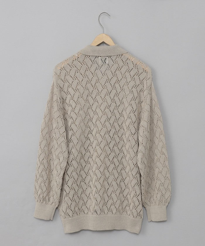 Linen Touch Mesh Cardigan