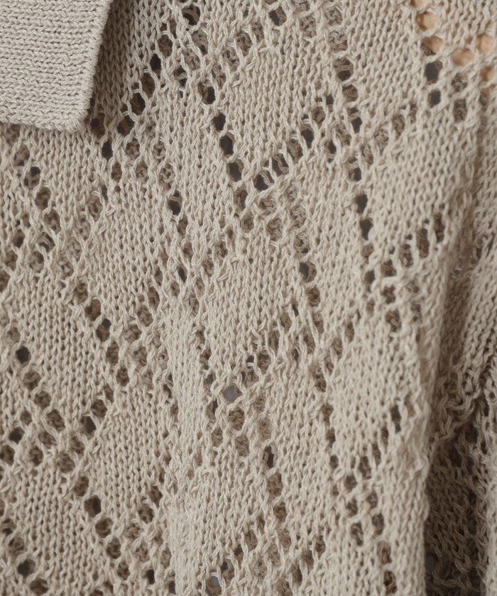 Linen Touch Mesh Cardigan