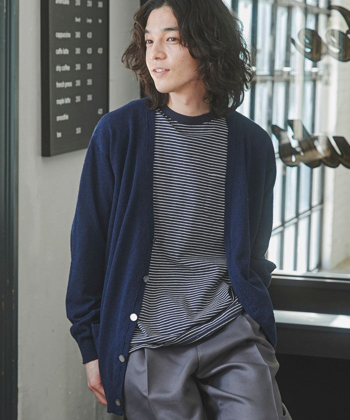 TOWNCRAFT別注ループヤーンニットカーディガン,NAVY