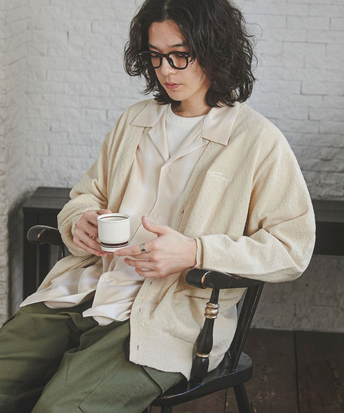 TOWNCRAFT別注ループヤーンニットカーディガン,OFF WHITE