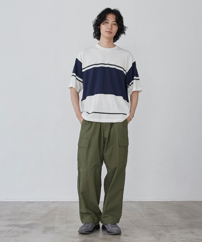 ジャガードメッシュ切替えTシャツ