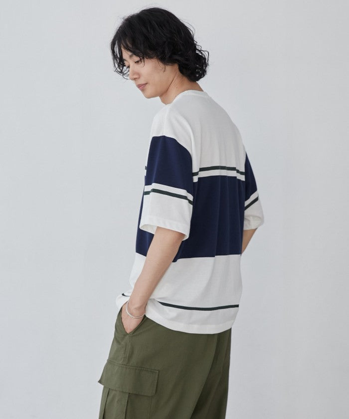 ジャガードメッシュ切替えTシャツ