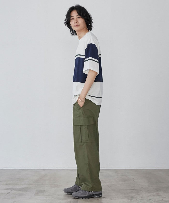 ジャガードメッシュ切替えTシャツ