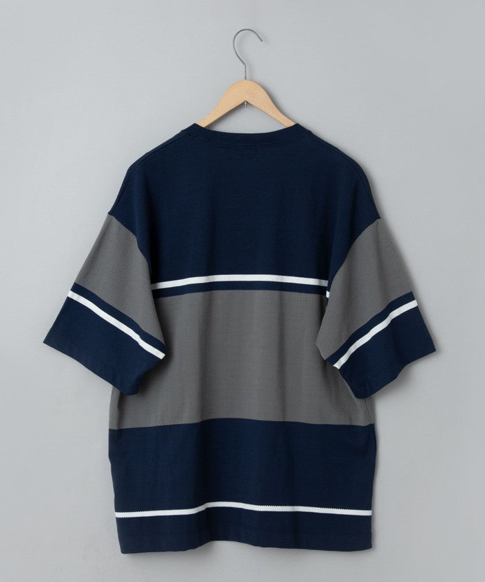 ジャガードメッシュ切替えTシャツ