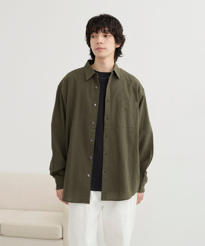 コーエン coen INDIA コットンリネンシャツLS （OFF WHITE） OFF WHITE