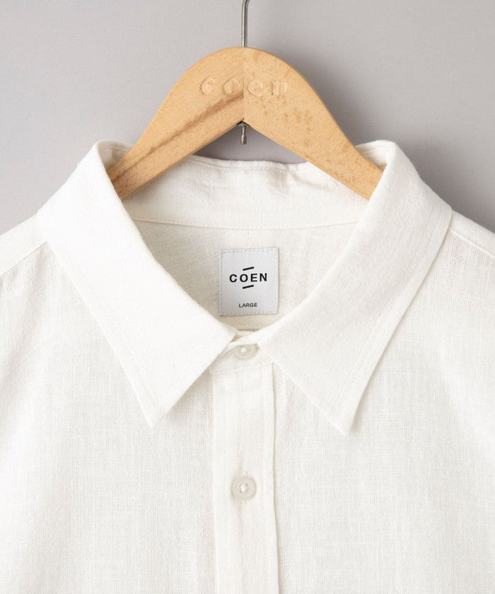 リネン混インドコットンシャツ OFF WHITE