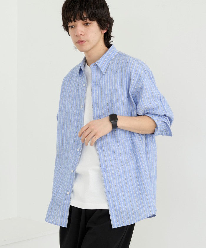 コーエン coen INDIA コットンリネンシャツLS （LT.BLUE） LT.BLUE