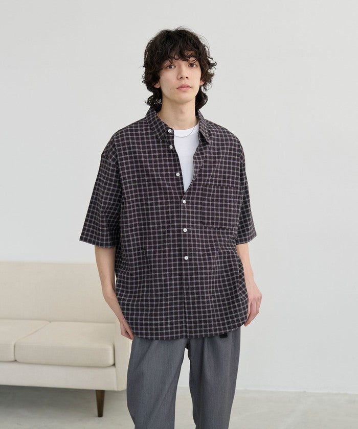 コーエン coen コットンシアーチェックシャツ （OFF WHITE） OFF WHITE