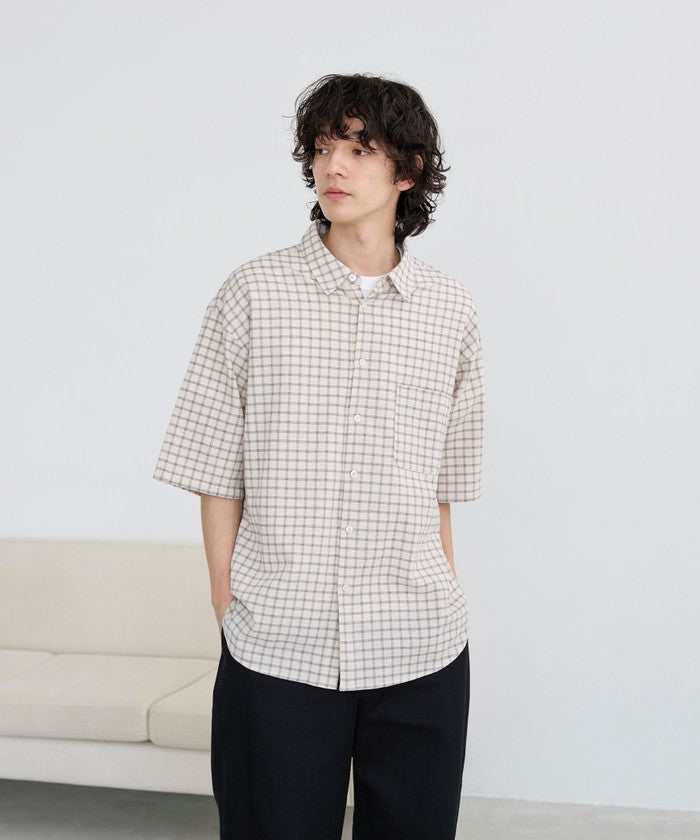 コーエン coen コットンシアーチェックシャツ （OFF WHITE） OFF WHITE