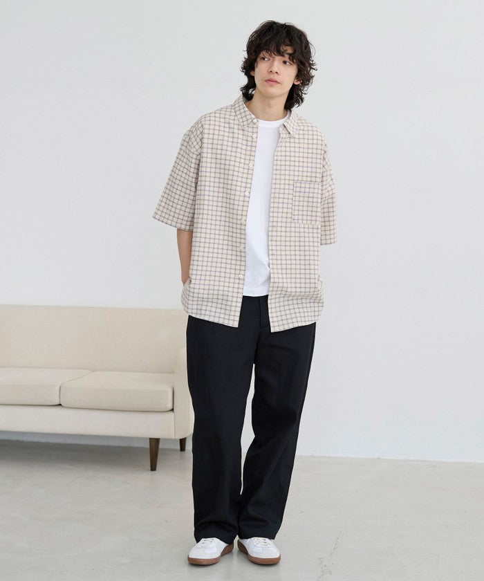 コーエン coen コットンシアーチェックシャツ （OFF WHITE） OFF WHITE