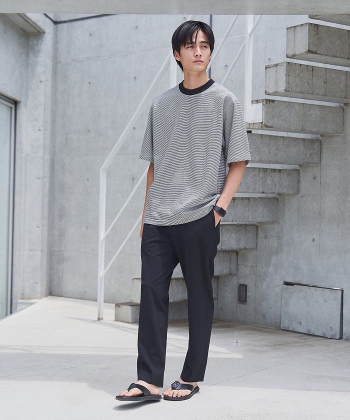 クリーンプラスボーダーTシャツ【抗菌防臭・防汚（食品汚れ）・UVカット】 NAVY