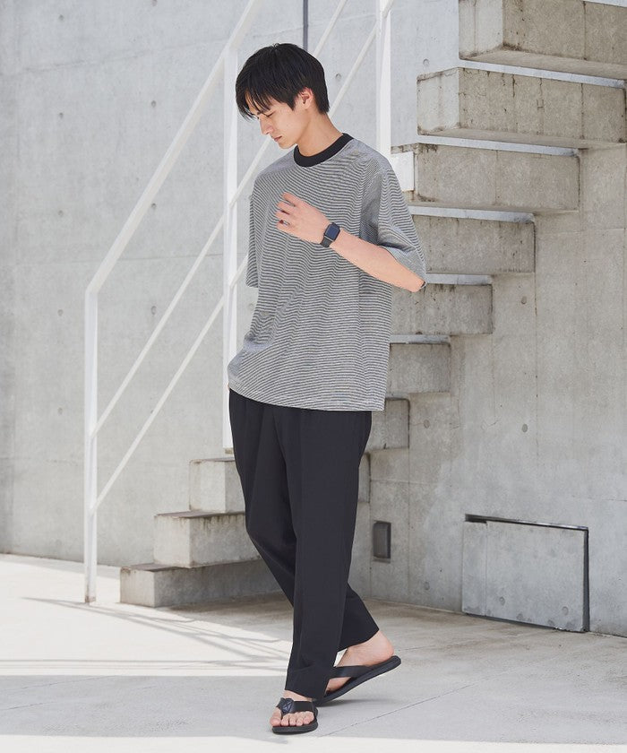 クリーンプラスボーダーTシャツ【抗菌防臭・防汚（食品汚れ）・UVカット】 NAVY