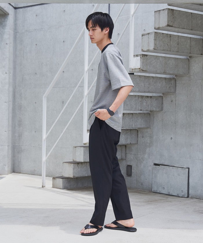クリーンプラスボーダーTシャツ【抗菌防臭・防汚（食品汚れ）・UVカット】 NAVY