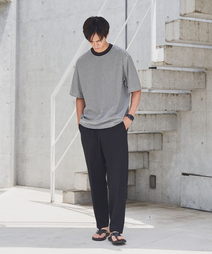 クリーンプラスボーダーTシャツ【抗菌防臭・防汚（食品汚れ）・UVカット】 NAVY