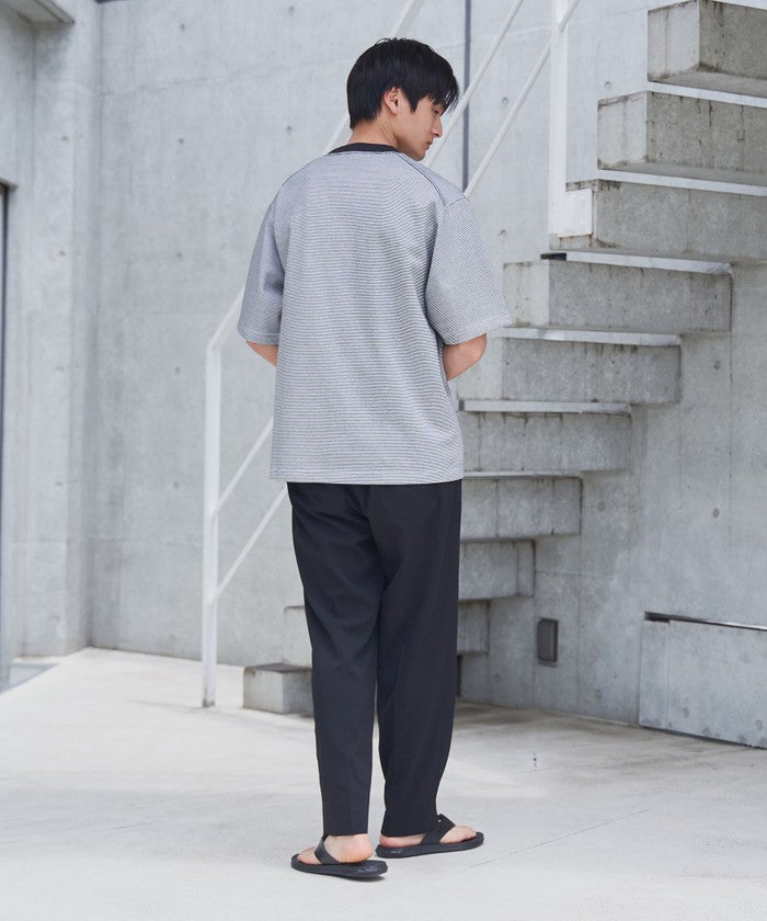 クリーンプラスボーダーTシャツ【抗菌防臭・防汚（食品汚れ）・UVカット】 NAVY