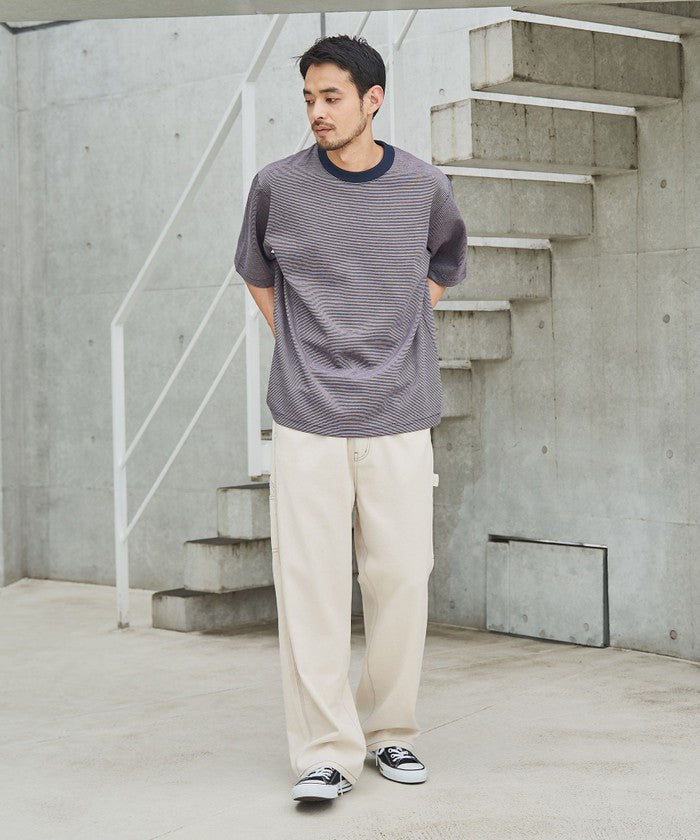クリーンプラスボーダーTシャツ【抗菌防臭・防汚（食品汚れ）・UVカット】 NAVY