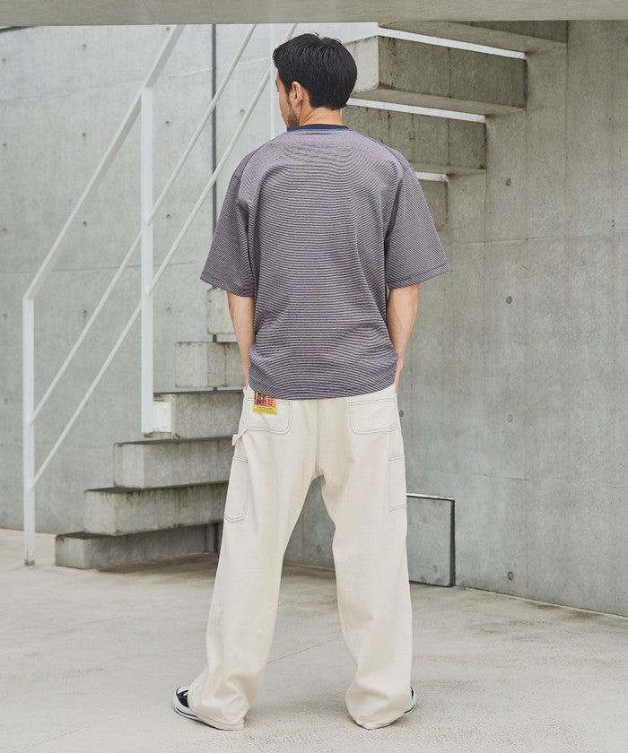 クリーンプラスボーダーTシャツ【抗菌防臭・防汚（食品汚れ）・UVカット】 NAVY