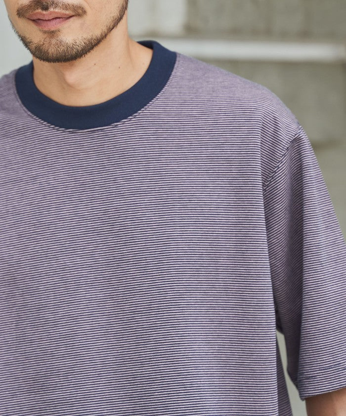 クリーンプラスボーダーTシャツ【抗菌防臭・防汚（食品汚れ）・UVカット】 NAVY