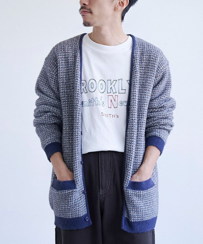 ショートフェザーニットカーディガン NAVY