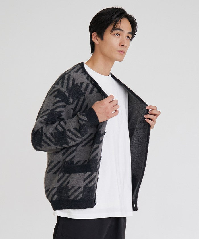 ショートフェザーニットカーディガン NAVY