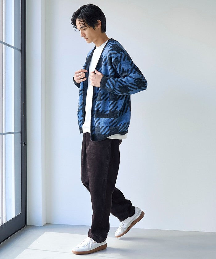 ショートフェザーニットカーディガン NAVY