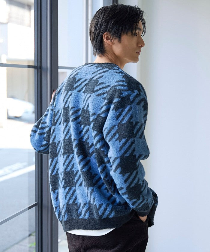 ショートフェザーニットカーディガン NAVY