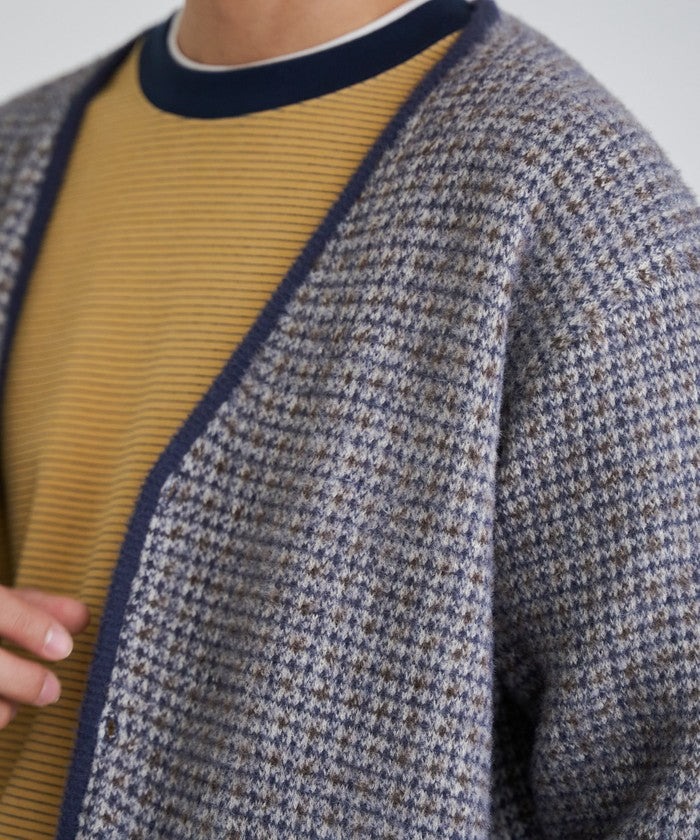 ショートフェザーニットカーディガン NAVY