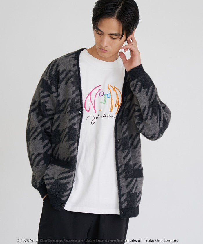 ショートフェザーニットカーディガン BLACK