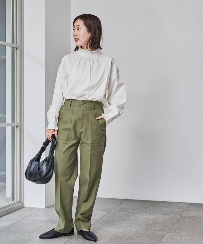 コンフォートバックサテンベイカーパンツ