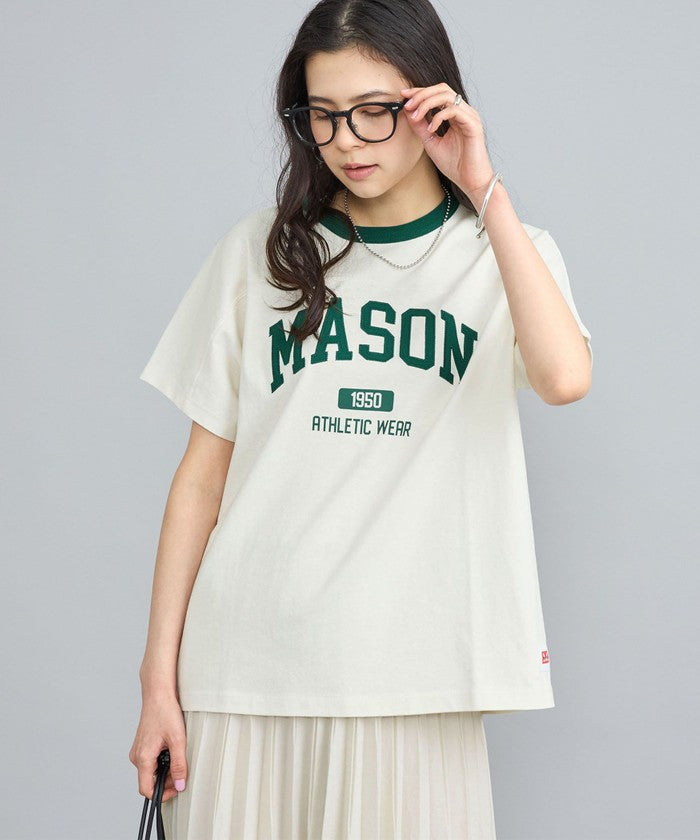 MASON別注フットボールロゴTシャツ,OFF WHITE