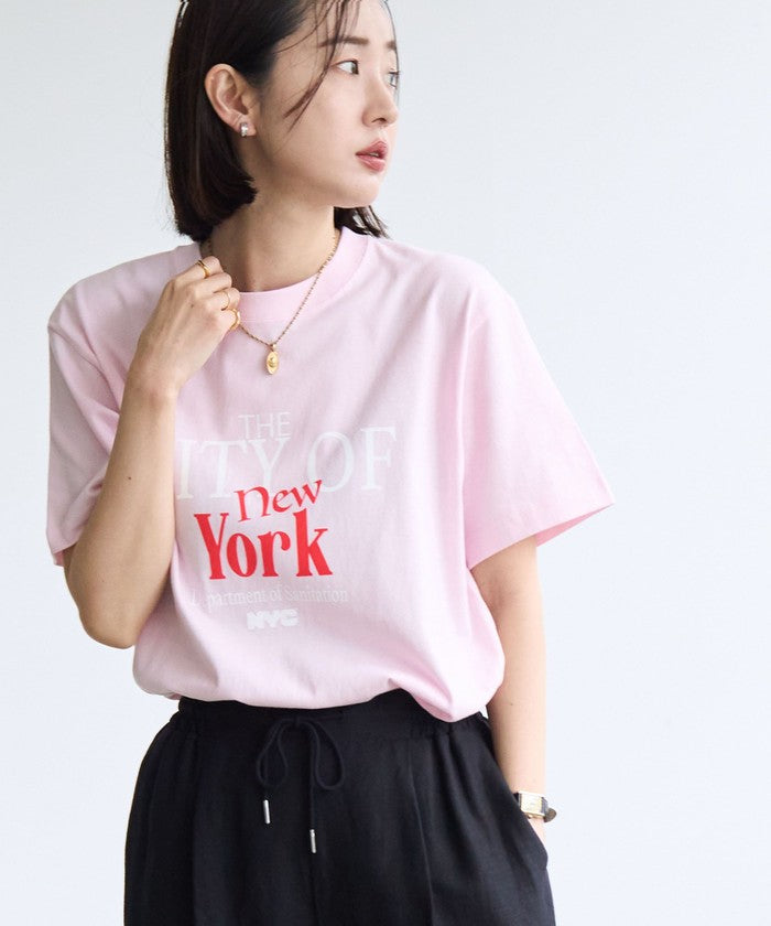 ROCK STANLEY別注NYCロゴプリントTシャツ,LT.PINK